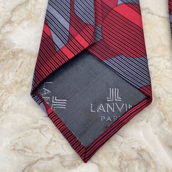 Vintage Lanvin 100% Silk Tie - Picture 4 of 6